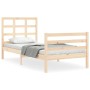 Single bed frame with solid wood headboard by , Beds and slatted bases - Ref: Foro24-3193946, Price: 88,54 €, Discount: %