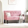 Banco Chesterfield Rosa 112 x 65.5 x 75 cm Terciopelo en Bancos | Comprar online en Foro24