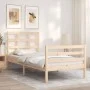 Single bed frame with solid wood headboard by , Beds and slatted bases - Ref: Foro24-3193946, Price: 87,33 €, Discount: %