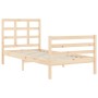Single bed frame with solid wood headboard by , Beds and slatted bases - Ref: Foro24-3193946, Price: 88,54 €, Discount: %