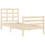 Single bed frame with solid wood headboard by , Beds and slatted bases - Ref: Foro24-3193946, Price: 87,33 €, Discount: %
