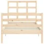 Single bed frame with solid wood headboard by , Beds and slatted bases - Ref: Foro24-3193946, Price: 87,33 €, Discount: %