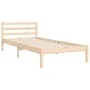 Single bed frame with solid wood headboard by , Beds and slatted bases - Ref: Foro24-3193946, Price: 87,33 €, Discount: %