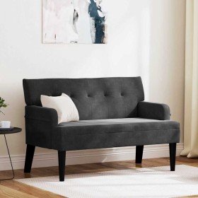 Banco Chesterfield Negro 112 x 65.5 x 75 cm Terciopelo en Bancos | Comprar online en Foro24