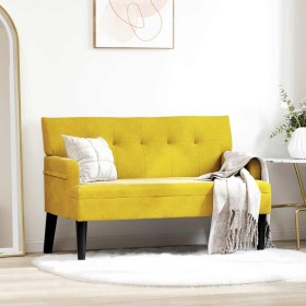 Banco Chesterfield Amarillo 112 x 65.5 x 75 cm Terciopelo en Bancos | Comprar online en Foro24