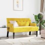 Banco Chesterfield Amarillo 112 x 65.5 x 75 cm Terciopelo en Bancos | Comprar online en Foro24