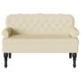 Banco Chesterfield Crema 119.5 x 64.5 x 75 cm Cuero sintético en Bancos | Comprar online en Foro24