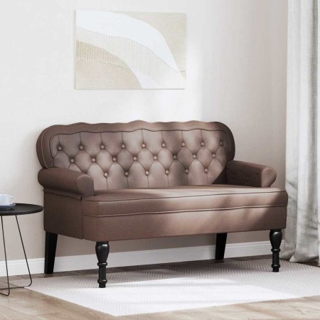 Banco Chesterfield Marrón 119.5 x 64.5 x 75 cm Cuero sintético en Bancos | Comprar online en Foro24