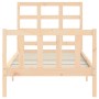 Bed frame with solid wood headboard 100x200 cm by , Beds and slatted bases - Ref: Foro24-3192091, Price: 117,19 €, Discount: %