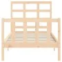 Bed frame with solid wood headboard 100x200 cm by , Beds and slatted bases - Ref: Foro24-3192091, Price: 115,30 €, Discount: %