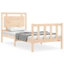 Bed frame with solid wood headboard 100x200 cm by , Beds and slatted bases - Ref: Foro24-3192156, Price: 128,41 €, Discount: %