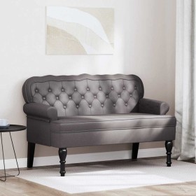 Banco Chesterfield Gris 119.5 x 64.5 x 75 cm Cuero sintético en Bancos | Comprar online en Foro24