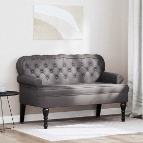 Banco Chesterfield Gris 119.5 x 64.5 x 75 cm Cuero sintético en Bancos | Comprar online en Foro24