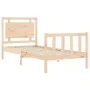 Bed frame with solid wood headboard 100x200 cm by , Beds and slatted bases - Ref: Foro24-3192156, Price: 126,34 €, Discount: %