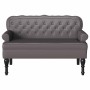 Banco Chesterfield Gris 119.5 x 64.5 x 75 cm Cuero sintético en Bancos | Comprar online en Foro24
