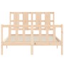 Estructura de cama con cabecero madera maciza 140x200 cm de , Camas y somieres - Ref: Foro24-3192231, Precio: 131,30 €, Descu...