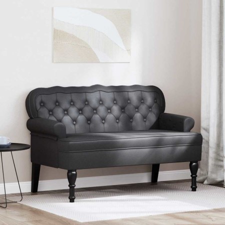 Banco Chesterfield Negro 119.5 x 64.5 x 75 cm Cuero sintético en Bancos | Comprar online en Foro24