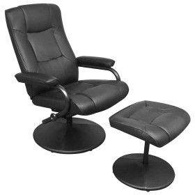 Sillón reclinable Negro 66,5 x 75 x 99 cm Cuero sintético en Sillones | Comprar online en Foro24