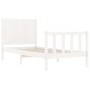 Single bed frame with white solid wood headboard by , Beds and slatted bases - Ref: Foro24-3192582, Price: 128,11 €, Discount: %