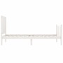 Single bed frame with white solid wood headboard by , Beds and slatted bases - Ref: Foro24-3192582, Price: 128,11 €, Discount: %