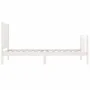 Single bed frame with white solid wood headboard by , Beds and slatted bases - Ref: Foro24-3192582, Price: 128,25 €, Discount: %