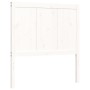 Single bed frame with white solid wood headboard by , Beds and slatted bases - Ref: Foro24-3192582, Price: 128,11 €, Discount: %