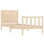 Bed frame with solid wood headboard 100x200 cm by , Beds and slatted bases - Ref: Foro24-3192741, Price: 126,42 €, Discount: %