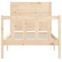 Bed frame with solid wood headboard 100x200 cm by , Beds and slatted bases - Ref: Foro24-3192741, Price: 128,28 €, Discount: %