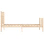 Bed frame with solid wood headboard 100x200 cm by , Beds and slatted bases - Ref: Foro24-3192741, Price: 128,28 €, Discount: %
