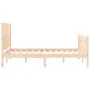 Bed frame with solid wood headboard 140x190 cm by , Beds and slatted bases - Ref: Foro24-3193186, Price: 160,58 €, Discount: %