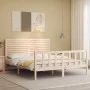 Estructura de cama con cabecero madera maciza 160x200 cm de , Camas y somieres - Ref: Foro24-3193216, Precio: 156,44 €, Descu...