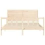 Estructura de cama con cabecero madera maciza 160x200 cm de , Camas y somieres - Ref: Foro24-3193216, Precio: 156,44 €, Descu...