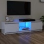 Mueble de TV con luces LED blanco brillante 140x40x36 cm en Muebles TV | Comprar online en Foro24