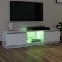 Mueble de TV con luces LED blanco brillante 140x40x36 cm en Muebles TV | Comprar online en Foro24