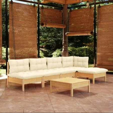 Gartenmöbel 6 Stück Kissen aus cremefarbenem Kiefernholz von , Gartensets - Ref: Foro24-3096340, Preis: 458,11 €, Rabatt: %