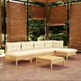 Gartenmöbel 6 Stück Kissen aus cremefarbenem Kiefernholz von , Gartensets - Ref: Foro24-3096340, Preis: 458,11 €, Rabatt: %