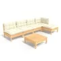 Gartenmöbel 6 Stück Kissen aus cremefarbenem Kiefernholz von , Gartensets - Ref: Foro24-3096340, Preis: 458,11 €, Rabatt: %