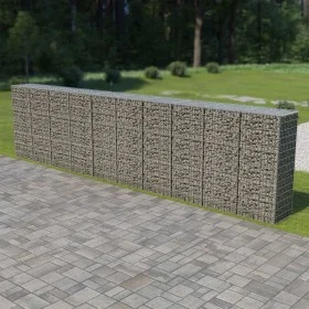 Gabion wall with galvanized steel covers 600x50x150 cm by vidaXL, fence panels - Ref: Foro24-143582, Price: 326,86 €, Discoun...