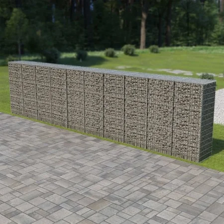 Muro de gaviones con cubiertas acero galvanizado 600x50x150 cm de vidaXL, Paneles de vallas - Ref: Foro24-143582, Precio: 326...