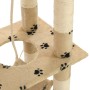 Katzenkratzbaum mit Sisalpfosten 140 cm Fußabdrücke beige von vidaXL, Katzenmöbel - Ref: Foro24-170586, Preis: 80,90 €, Rabat...