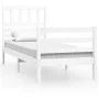 Estructura de cama individual madera maciza blanco 75x190 cm de , Camas y somieres - Ref: Foro24-3101049, Precio: 115,42 €, D...