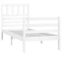 Estructura de cama individual madera maciza blanco 75x190 cm de , Camas y somieres - Ref: Foro24-3101049, Precio: 115,42 €, D...