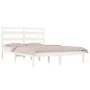 Solid white pine wood bed frame 120x190 cm by , Beds and slatted bases - Ref: Foro24-3103619, Price: 117,06 €, Discount: %