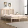 Solid pine wood bed frame 135x190 cm by , Beds and slatted bases - Ref: Foro24-3103818, Price: 131,76 €, Discount: %