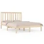 Solid pine wood bed frame 135x190 cm by , Beds and slatted bases - Ref: Foro24-3103818, Price: 131,76 €, Discount: %
