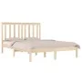 Solid pine wood bed frame 135x190 cm by , Beds and slatted bases - Ref: Foro24-3103818, Price: 131,76 €, Discount: %