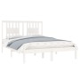 Small double bed frame white solid wood 120x190cm by , Beds and slatted bases - Ref: Foro24-3104034, Price: 125,83 €, Discoun...