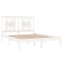 Small double bed frame white solid wood 120x190cm by , Beds and slatted bases - Ref: Foro24-3104034, Price: 125,83 €, Discoun...