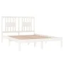 Small double bed frame white solid wood 120x190cm by , Beds and slatted bases - Ref: Foro24-3104034, Price: 124,10 €, Discoun...