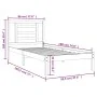 Solid pine wood bed frame 90x190 cm by , Beds and slatted bases - Ref: Foro24-3104313, Price: 80,36 €, Discount: %